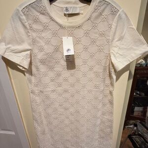 Tory Burch Ivory Textured Pattern Dress